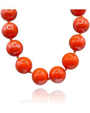 Michael Nash Jewelry Gumball Coated Resin Knotted Necklace - Red