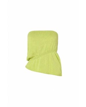 Par & Escala Ruched Strapless Lime Top-Skirt - Green