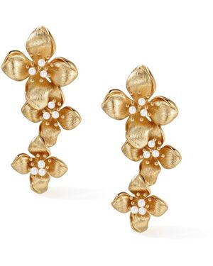 Retro Chic Blossom Earrings - Metallic