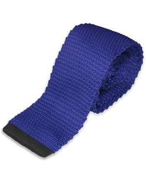 Gresham Blake Skinny Knit Tie - Blue