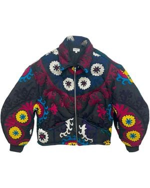 Zasta Studio Unknown Tapestries Cotton Blend Bomber Jacket Large B - Blue