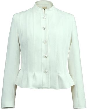 Smart and Joy Buttoned Blazer With High Collar And Flaps - Green