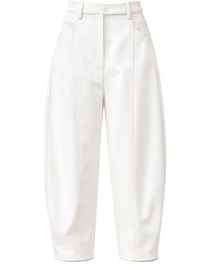 Julia Allert High Waisted Barrel Leg Pants - White