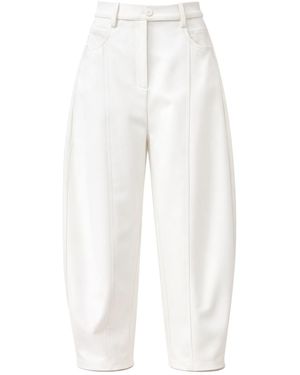 Julia Allert High Waisted Barrel Leg Pants - White