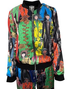 Any Old Iron Printed Heroes Bomber Jacket - Blue