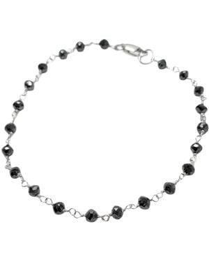 Rahul's Jewels 6.75" Genuine Diamond Rosary Bracelet - Metallic
