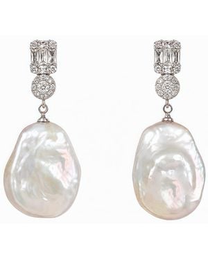 Ninemoo Shining Baroque Pearl Earrings - White