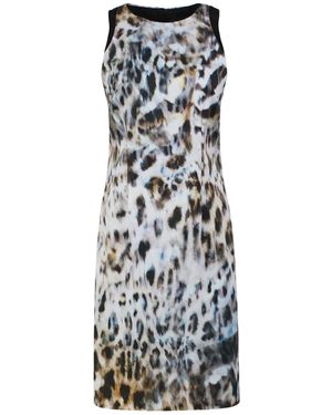 Conquista Print Sleeveless Dress With Contrast Detail - Black
