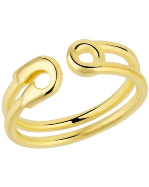 Spero London Sterling Safety Pin Ring - Metallic