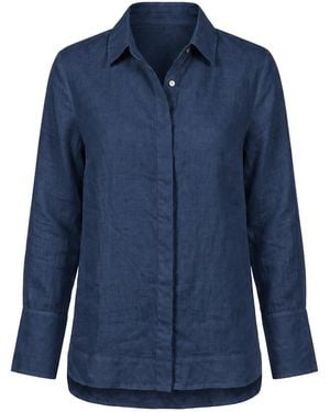 Adrift Clothing New Oversized Linen Boyfriend Shirt - Blue
