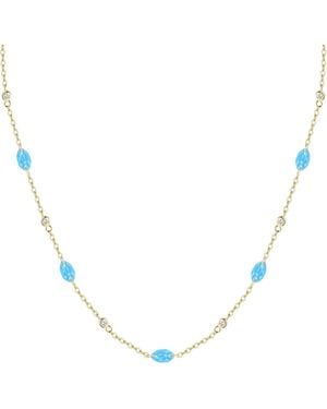 KAMARIA Drilled Opal Layering Necklace - Metallic