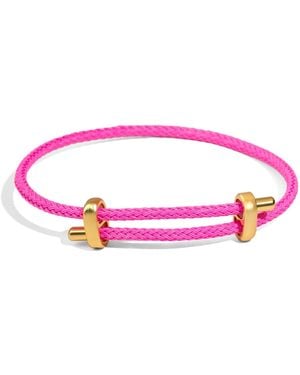 Ebru Jewelry Neon Glow Adjustable Rope Bracelet - Pink