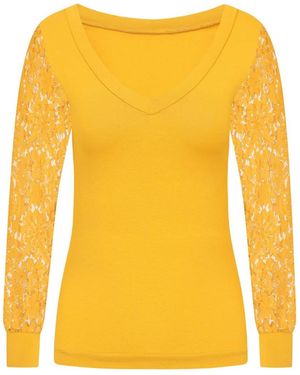 Sophie Cameron Davies Mustard Yellow Cotton V-neck Top