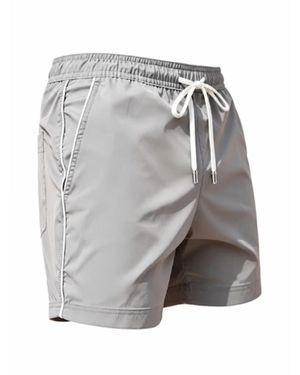 Vayla Plain Tailored Swim Shorts With Contrast Piping - Grey