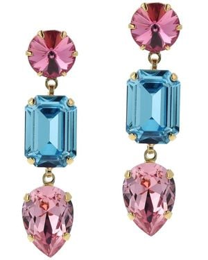 Otazu Lady Kate Statement Earrings Aqua - Pink