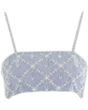 Oceanus Calliope Luxury Crystal Co Ord Top Only - Blue