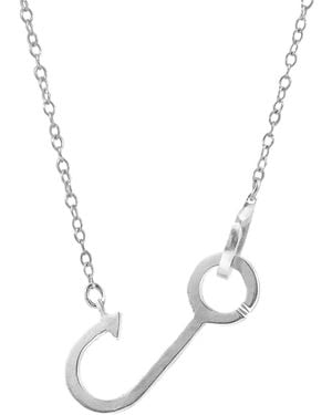 Anchor and Crew Fish Hook Link Paradise Necklace Pendant - Metallic