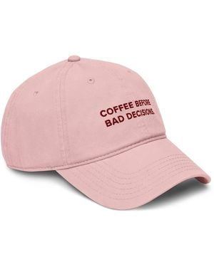 Anchor and Crew Rose Gustatory Coffee Before Bad Decisions. Cotton Embroidered Cap - Pink