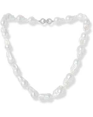 Pearls of the Orient Online Decus Cultured Freshwater Baroque Pearl Necklace With Pave Clasp - White