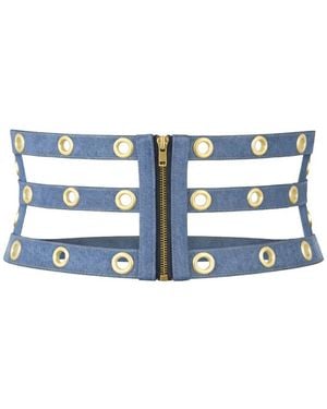 Maui X Lolita Nova Denim Grommet Corset Belt - Blue