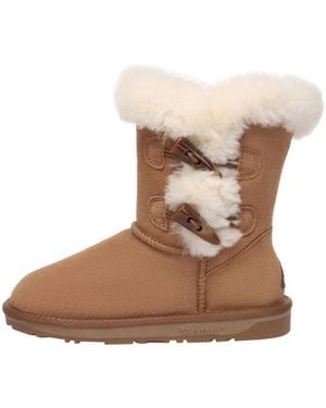 EverAu Australia Stork Horn Toggle Button Short Boots - Metallic