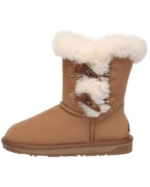EverAu Australia Stork Horn Toggle Button Short Boots - Metallic