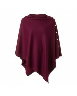 Franchetti Bond Gisellina Burgundy Button Poncho - Purple