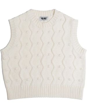 Gigi Knitwear Bubble Vest - White