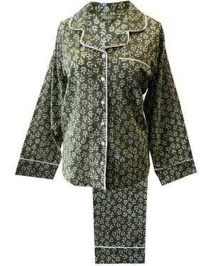 Lime Tree Design Falling Leaf Pyjamas - Green