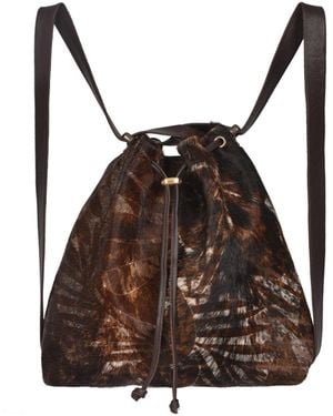 Owen Barry Cowhide Leather Rucksack / Shoulder Bag Tropical - Brown