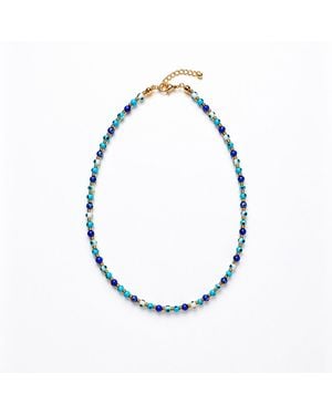Nuvv Collection Evil Eye Beaded Necklace – Detail Summer Choker - Blue