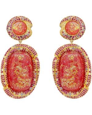 LÁTELITA London Fiorella Opal Drop Earrings - Red