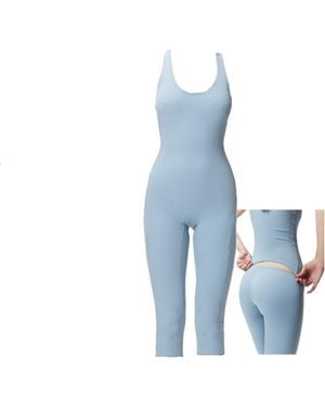 Monosuit Sky Racerback Sleeveless Workout Bodysuit - Blue
