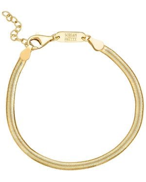 Scream Pretty Flat Snake Chain Bracelet - Metallic