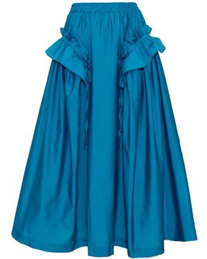 KAROLINA OZOLINSIUTE Laura Maxi Skirt With Ruffles - Blue