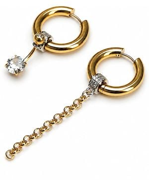 Kirei Frost – Modular Asymmetric Hoop Earrings - Metallic