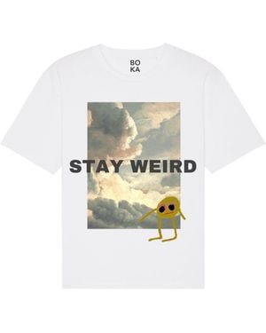 Boutique Kaotique Stay Weird Organic Cotton T-Shirt - White