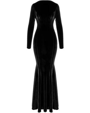 ROSERRY Melbourne Velvet Maxi Open Back Dress - Black