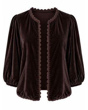 Luella Fashion Bari Velvet Jacket Chocolate - Black
