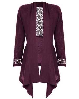 Luna Fashion House Burgundy Lace Cardigan, Jody - Purple