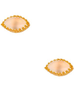 Heather Hawkins Jewelry Eyelash Stud Earrings - Metallic