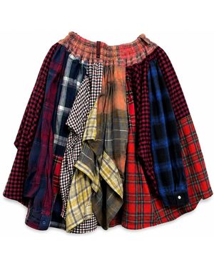 Zasta Studio Deconstructed Flannel Skirt - Red