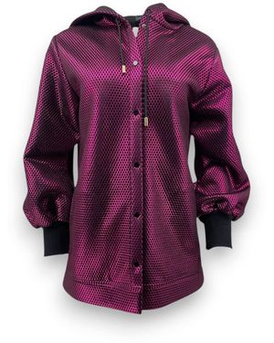 Monzlapur New York Metallic Neoprene Hoodie - Purple