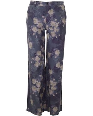 lords of harlech Phillis Lans Floral Stretch Tencel Tailored Pant - Blue