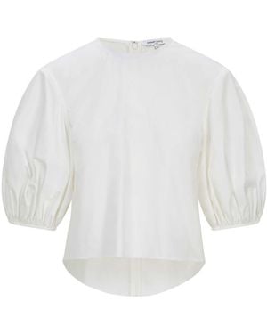 Femponiq Puff Sleeve Cotton Top - White