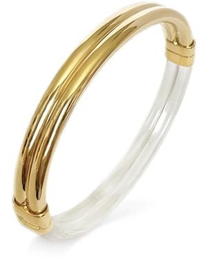 Gold & Honey Ridge Lucite Hinge Bangle - Metallic