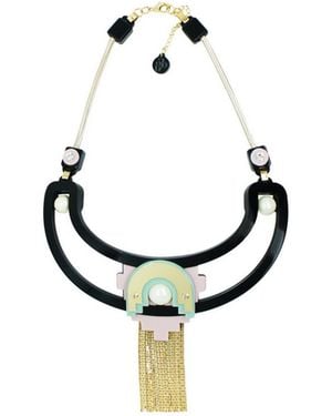 Gissa Bicalho Handmade Acrylic Necklace Tikal & Rosa Candy - Black