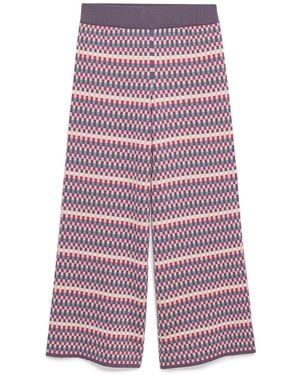 Peraluna Illusion Organic Cotton Jacquard Knit Troussers - Purple