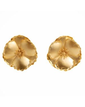Meraki by Rashmi Bajaj Daylily Plated Stud Earrings - Metallic