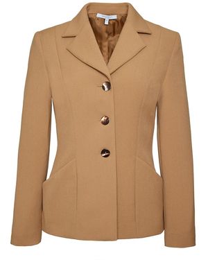 Santorelli Neutrals Febe Crepe Jacket With Bucket Pockets - Natural